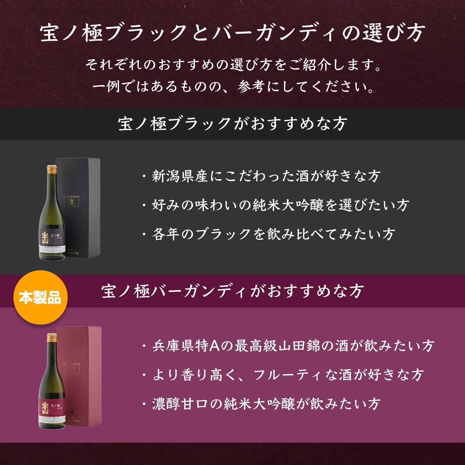 Takaranogiwaki Junmai Daiginjo Burgundy